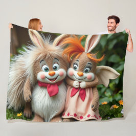 Cobertor De Velo „Fröhliche Hasenfreunde im Frühlingsgarten“