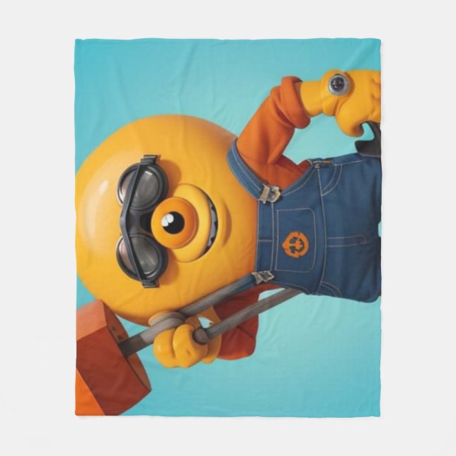 Cobertor De Velo Fröhlicher Baumeister – Gelber Held mit Hammer   (Frente)