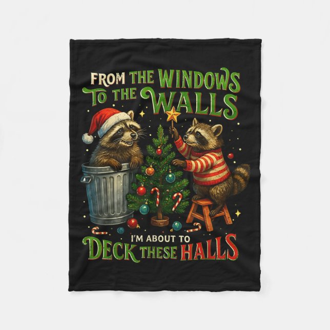 Cobertor De Velo From The Windows To Walls Deck These Halls Raccoon (Frente)