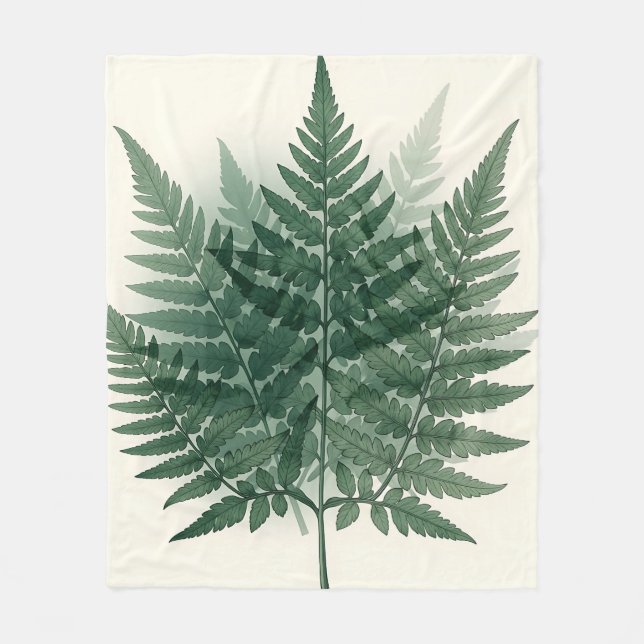 Cobertor De Velo Frondes de Samambaia Verde Elegantes Botânica  (Frente)