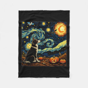 Cobertor De Velo Fronteira Collie de Halloween Assustador Noite Est