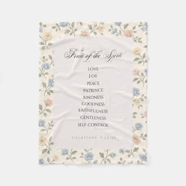 Cobertor De Velo Fruit of the Spirit Galatians 5:22–23 Bible Verse  (Frente)