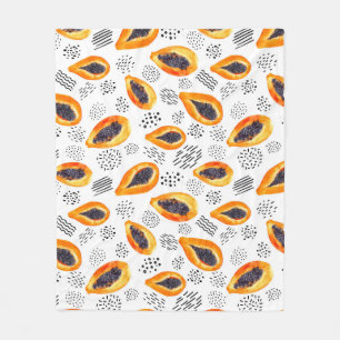 Cobertor De Velo Fruta de Papaya: padrão de aquarela abstrato.