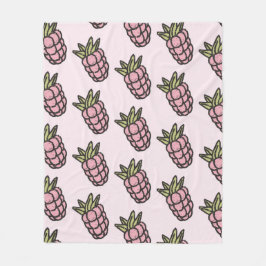 Cobertor De Velo Fruta tropical de abacaxi rosa Verão de Botânica