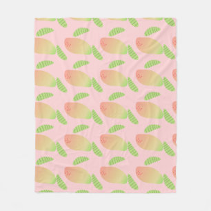 Cobertor De Velo Fruta Tropical Manga Verde Laranja