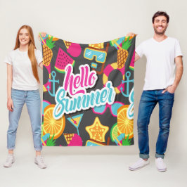 Cobertor De Velo Frutas de cartum Flece Blanket