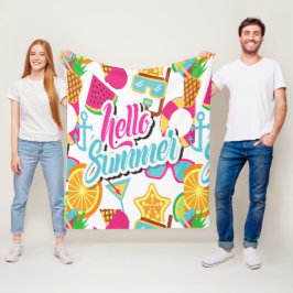 Cobertor De Velo Frutas de cartum Flece Blanket