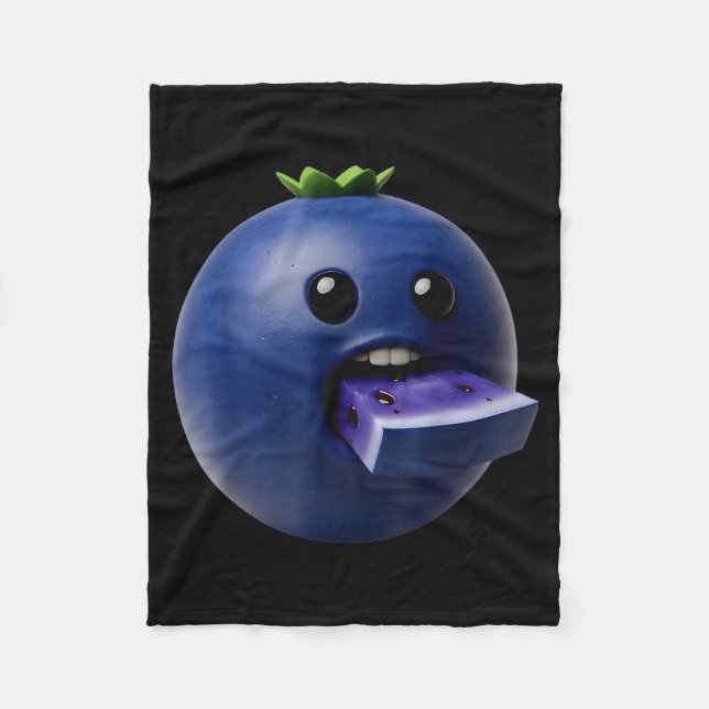 Cobertor De Velo Frutas de Nicho Engraçadas Mirtilo Meme Brainrot S (Frente)