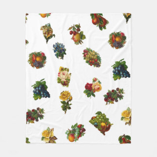 Cobertor De Velo Frutas e Flores Vintage