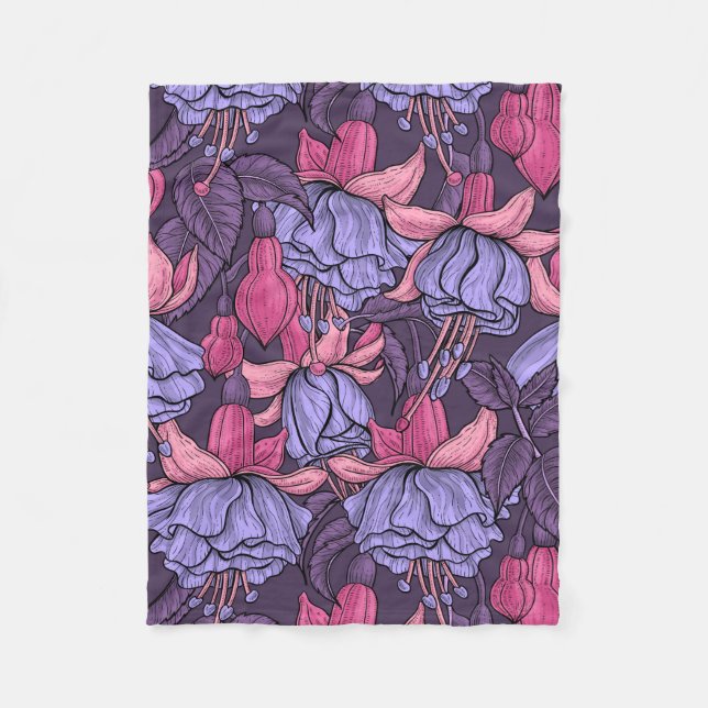 Cobertor De Velo Fúcsia em rosa e violeta (Frente)