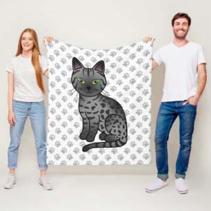 Cobertor De Velo Fumaça - Gato e patas de cartoon de Mau-Cute egípc