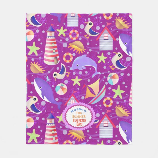 Cobertor De Velo Fun Beach Magenta (Frente)
