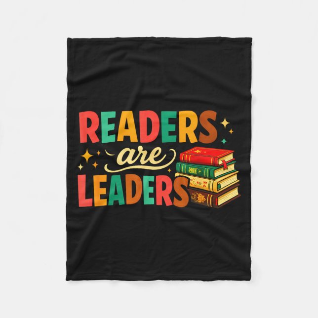 Cobertor De Velo Fun inspiring readers are leaders book lovers (Frente)
