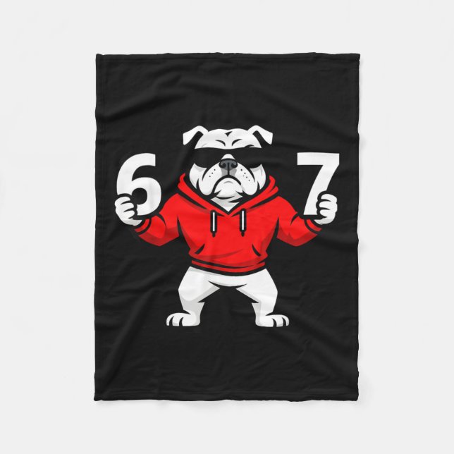 Cobertor De Velo Fun Six Seven Meme Bulldogs Number 6 And 7  (Frente)