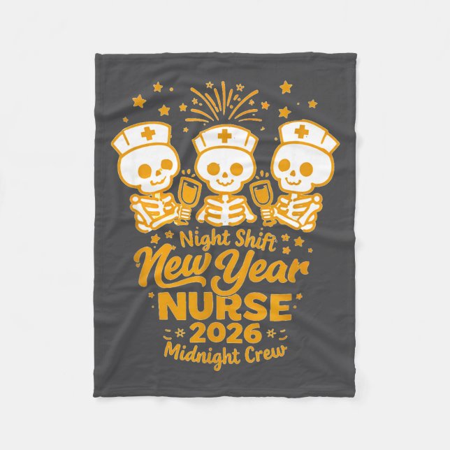 Cobertor De Velo Fun Skeleton Er Icu Nurse Night Shift Crew New Yea (Frente)