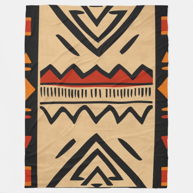 Cobertor De Velo Fundo africano em cores quentes (Frente)