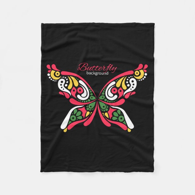 Cobertor De Velo Fundo com linda borboleta. Tatuagem pouco (Frente)