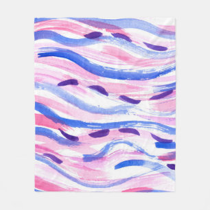 Cobertor De Velo fundo de abstrato striped watercolor. Esfregão