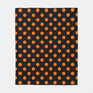Cobertor De Velo Fundo Preto Pontos de Laranja