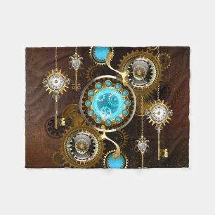 Cobertor De Velo Fundo Rusty Steampunk com Lentes Turquesa