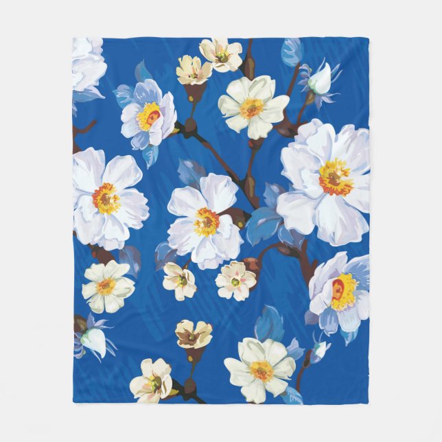 Cobertor De Velo fundo sem descontinuidades do padrão abstrato flor (Frente)