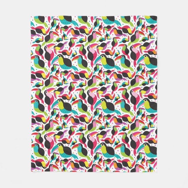 Cobertor De Velo fundo toucan exótico do pássaro de Brasil (Frente)