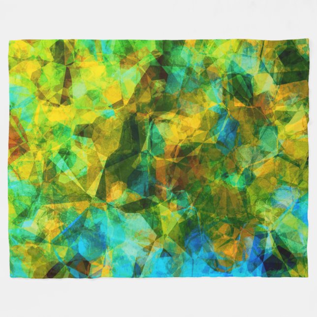 Cobertor De Velo Funky Greens Moderno Design Abstrato (Frente (Horizontal))