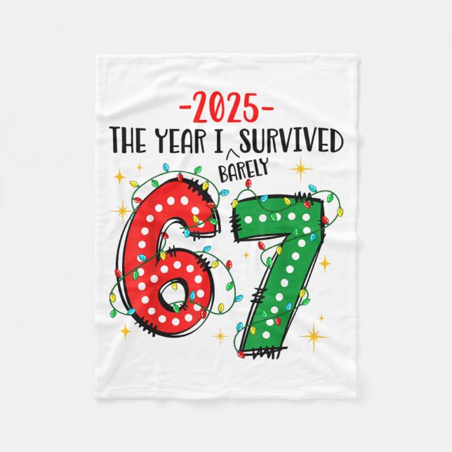 Cobertor De Velo Funny 2025 The Year I Survived Barely 67 Christmas (Frente)