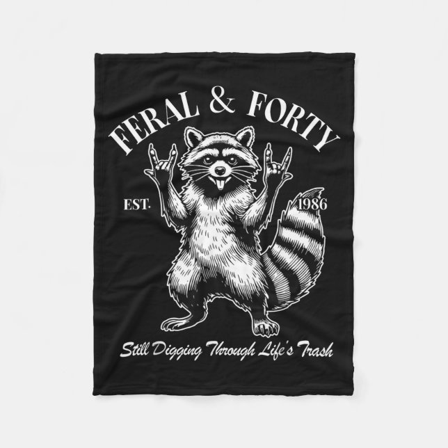 Cobertor De Velo Funny 40th Birthday Est 1986 Feral &amp; Forty Rac (Frente)