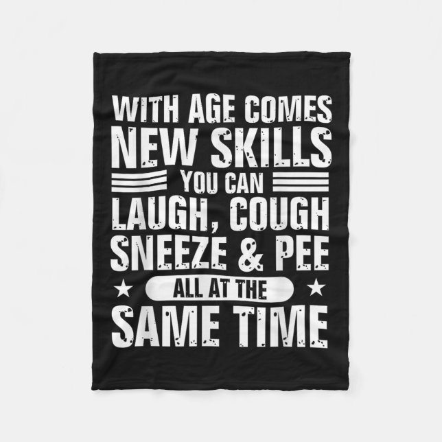 Cobertor De Velo Funny 60th Birthday With Age Comes New Skills Humo (Frente)