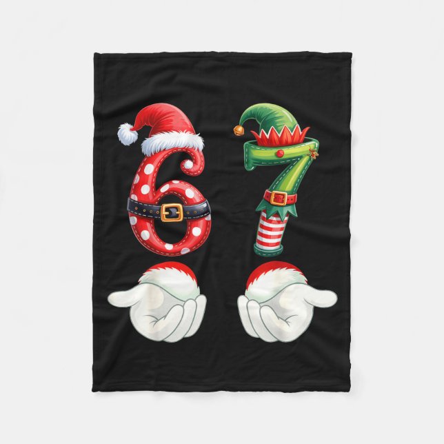 Cobertor De Velo Funny 67 Christmas Pajamas Six Seven Meme 6 7 Elf  (Frente)