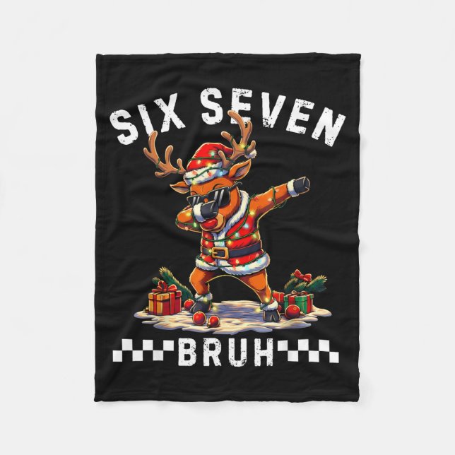 Cobertor De Velo Funny 67 Christmas Six Seven Meme Dabbing Reindeer (Frente)