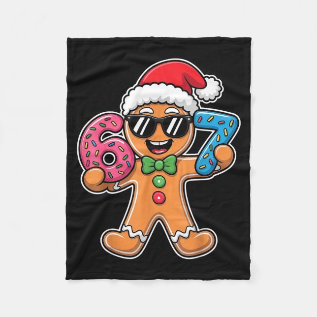 Cobertor De Velo Funny 67 Christmas Six Seven Meme Xmas Gingerbread (Frente)