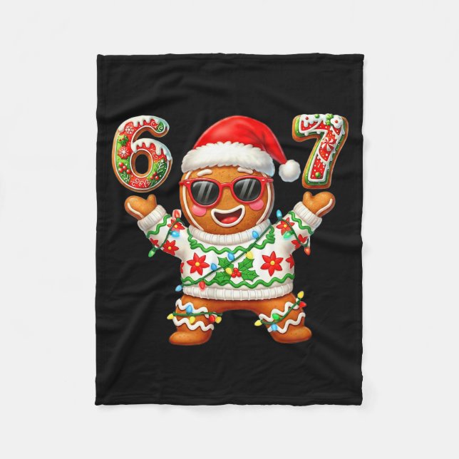 Cobertor De Velo Funny 67 Gingerbread Six Seven Ice Cream Drip Chri (Frente)