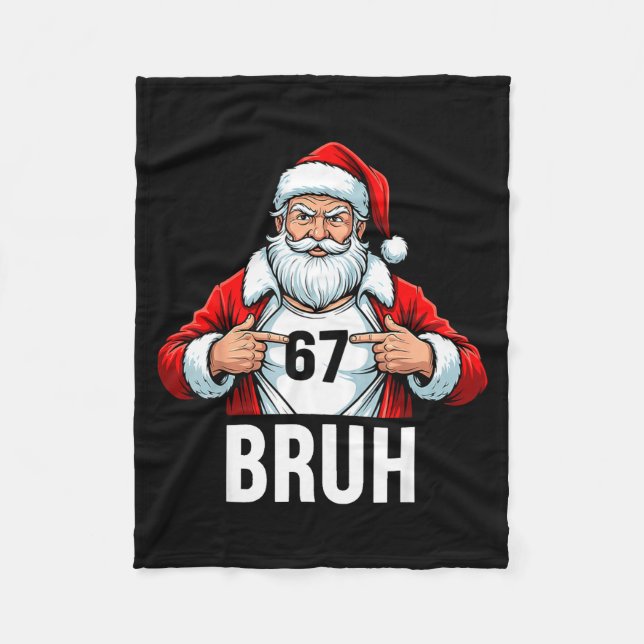 Cobertor De Velo Funny 67 Six Seven Bruh Meme Christmas Santa Men W (Frente)