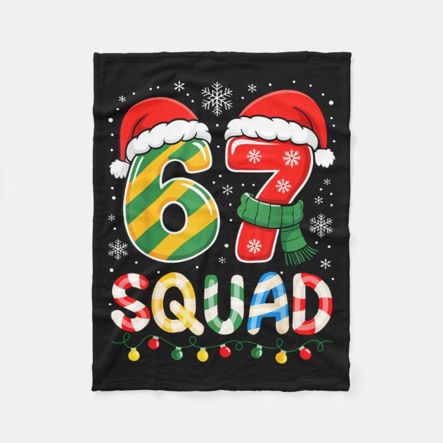 Cobertor De Velo Funny 67 Squad Candy Cane Santa Hat Christmas Men  (Frente)