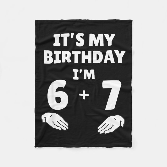 Cobertor De Velo Funny 6 7 13th Birthday - 13th Birthday Six Seven  (Frente)