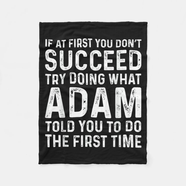 Cobertor De Velo Funny Adam If At First You Don't Succeed Try Doing (Frente)