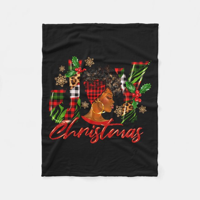 Cobertor De Velo Funny African American Joy Christmas Black Woman A (Frente)