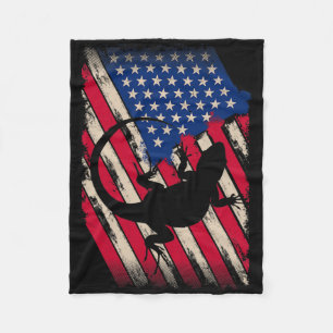 Cobertor De Velo Funny America Beared Dragon American Flag Happy 4