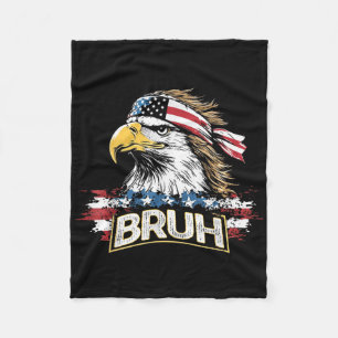 Cobertor De Velo Funny America Flag Usa Bald Eagle Bruh Meme Men Wo