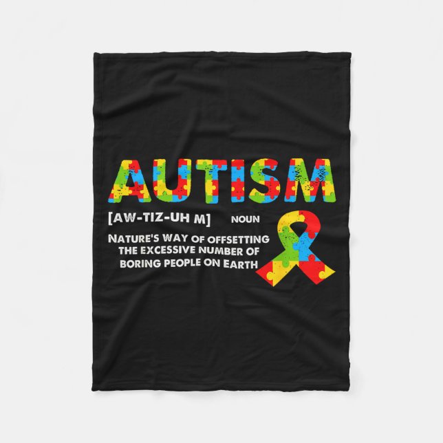Cobertor De Velo Funny Autism Definition - Autism Awareness Month  (Frente)