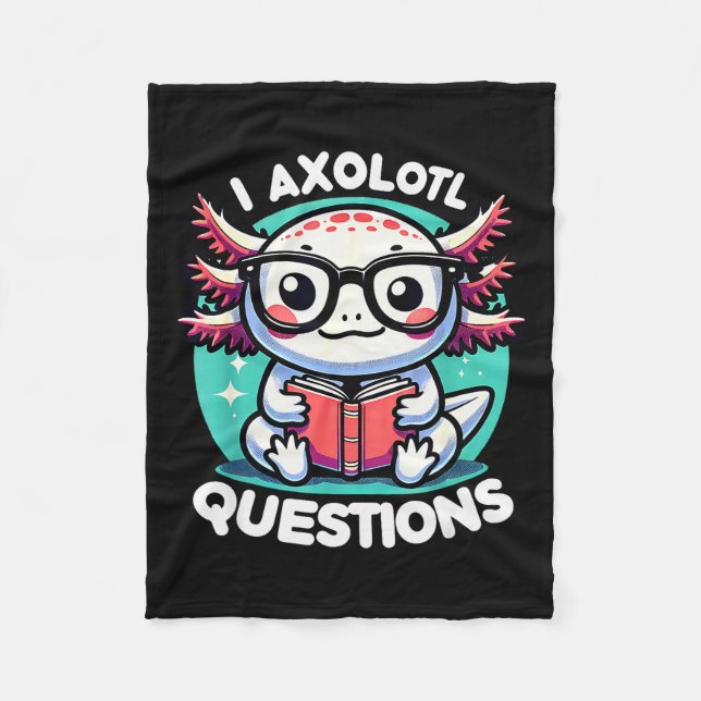 Cobertor De Velo Funny Axolotl Questions Cute Axolotl  (Frente)