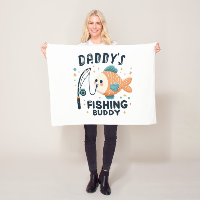 Cobertor De Velo Funny Baby Fish | Daddy's Fishing Buddy Cute (In Situ)