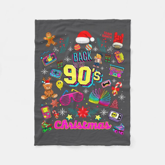 Cobertor De Velo Funny Back To 90's Christmas Nostalgia Quotes Grap (Frente)