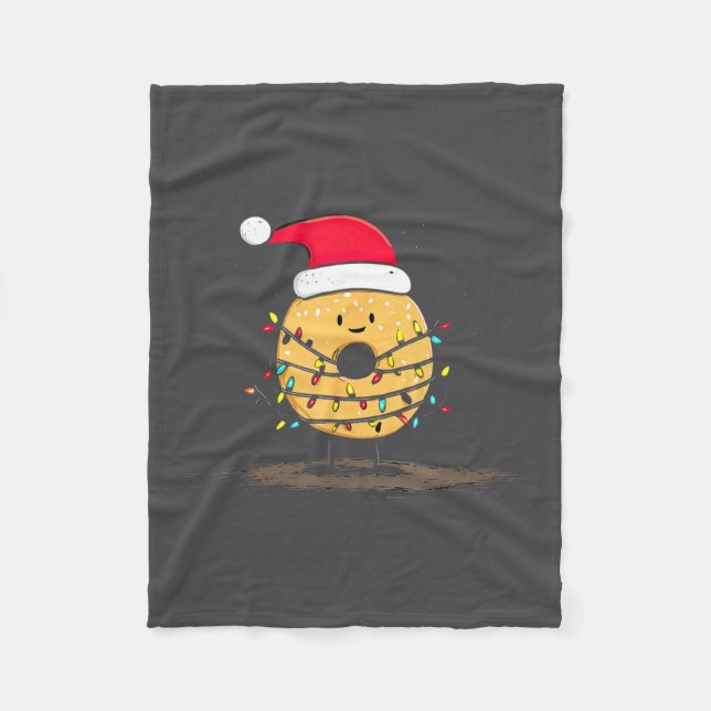 Cobertor De Velo Funny Bagel Christmas Graphics Lights Lover  (Frente)