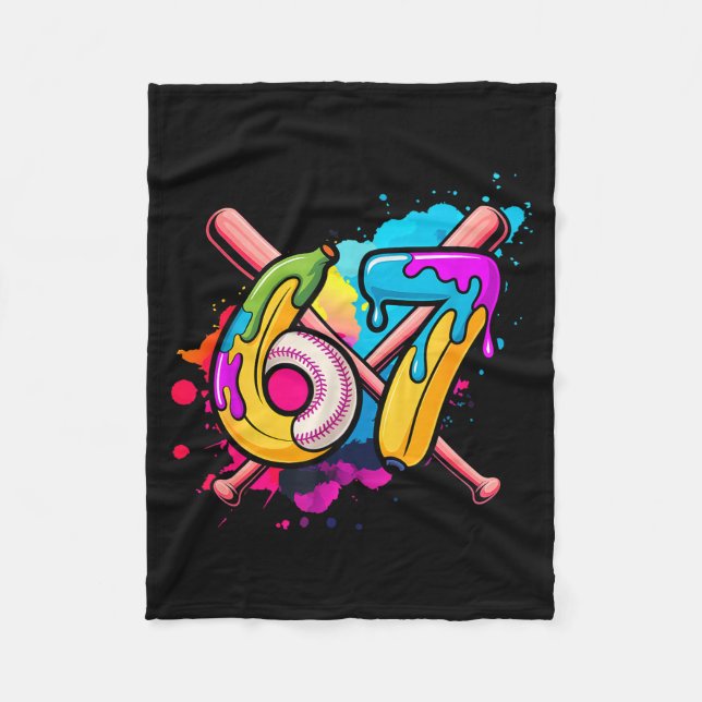 Cobertor De Velo Funny Banana Baseball 67 Ice Cream Drip Meme  (Frente)