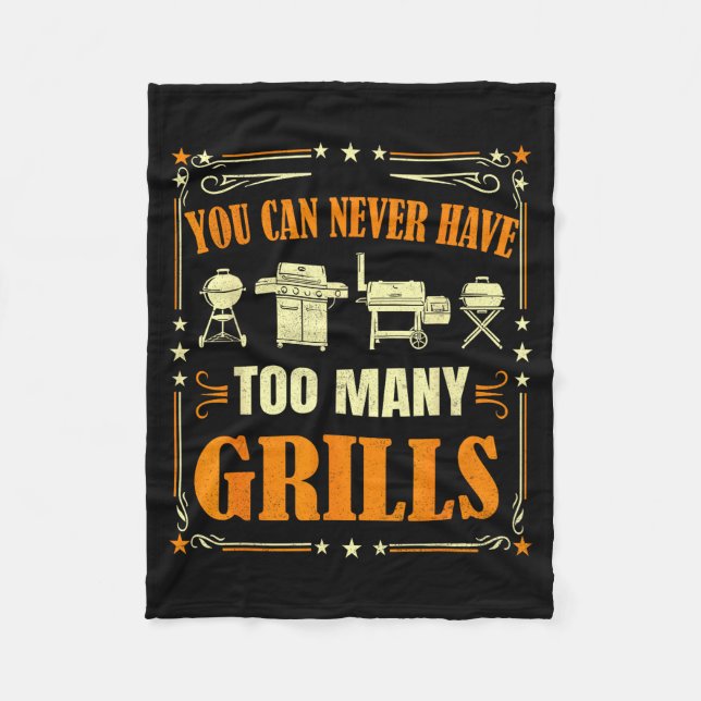 Cobertor De Velo Funny Barbecue Grilling You Can Never Have Too Man (Frente)