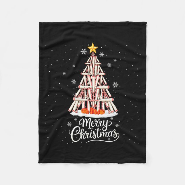 Cobertor De Velo Funny Baseball Bats Christmas Tree Lights Xmas For (Frente)