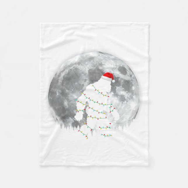 Cobertor De Velo Funny Bigfoot Santa Moon Christmas Lights Xmas Sas (Frente)